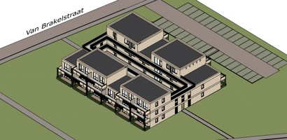 Getekende weergave nieuwbouwplan Van Brakelstraat Haaksbergen